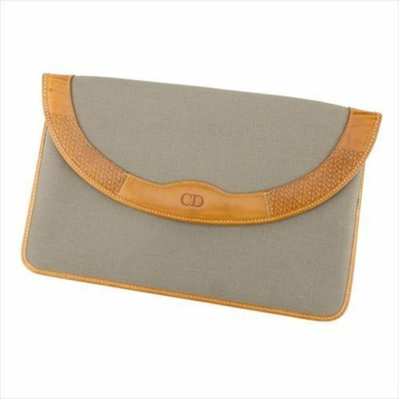 Dior Clutch bag Grey PVC leather Mens Authentic Used T8947 - Picture 1 of 8
